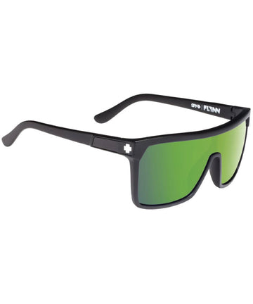 Spy Flynn Black Soft Matte Black Bronze Happy Lens W/ Green Spectra Sunglasses